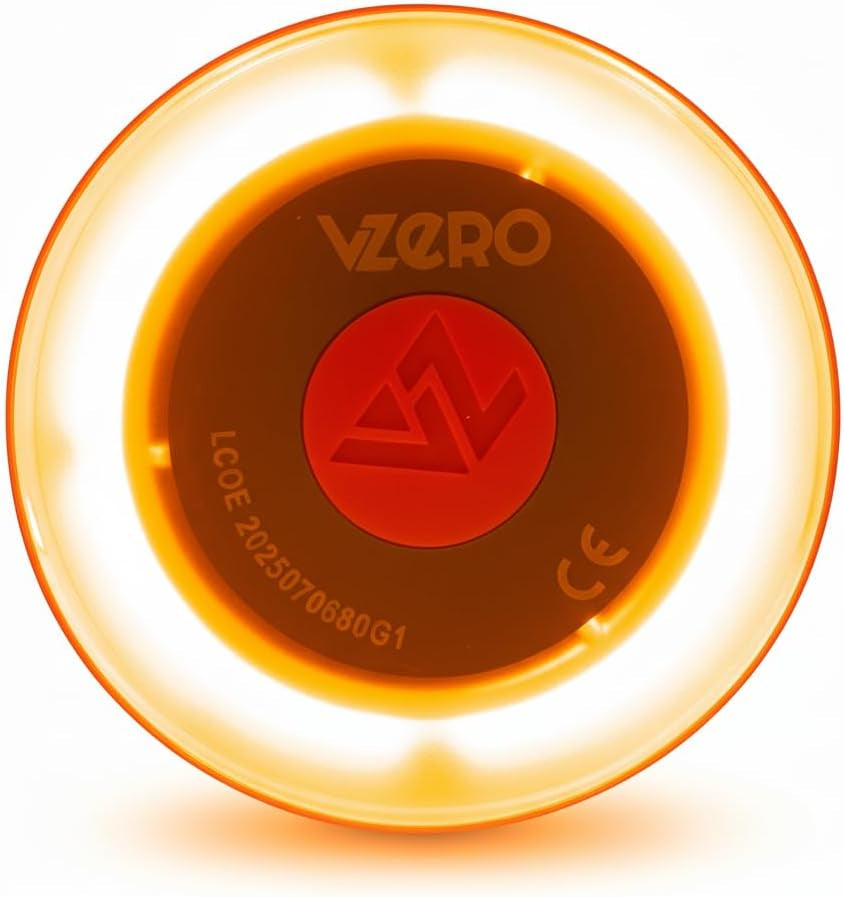 Vzero - Luz De Emergencia V16 Con Geolocalización, Señal Homologada Conectada Con DGT 3.0, Apta Para 2026, Baliza Para Coche Con Esim Incluida, Alta Potencia Y Sistema Eye Protect