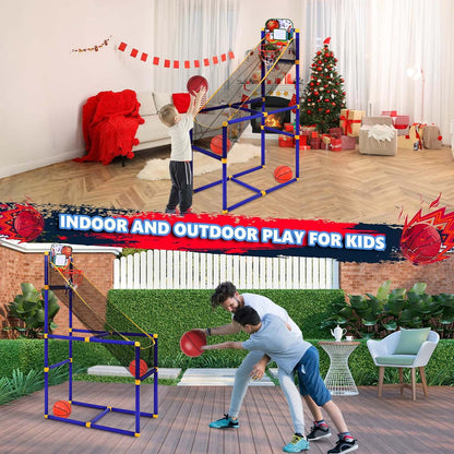 Basketball Hoop & Shooting Game Set for Kids with 2 Balls - Indoor/Outdoor Sports Toys Gift for Toddlers and Children Ages 3-12 Years (M)