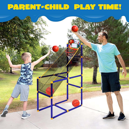 Basketball Hoop & Shooting Game Set for Kids with 2 Balls - Indoor/Outdoor Sports Toys Gift for Toddlers and Children Ages 3-12 Years (M)