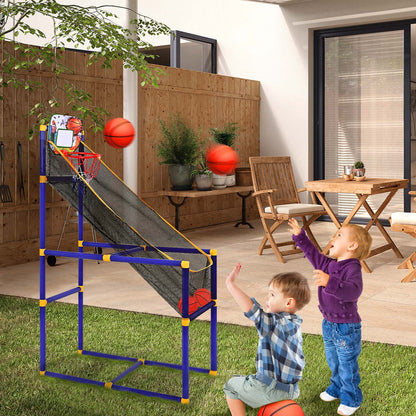 Basketball Hoop & Shooting Game Set for Kids with 2 Balls - Indoor/Outdoor Sports Toys Gift for Toddlers and Children Ages 3-12 Years (M)