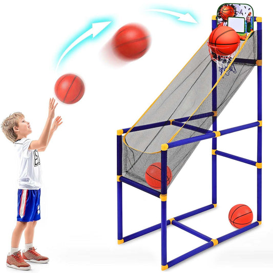 Basketball Hoop & Shooting Game Set for Kids with 2 Balls - Indoor/Outdoor Sports Toys Gift for Toddlers and Children Ages 3-12 Years (M)