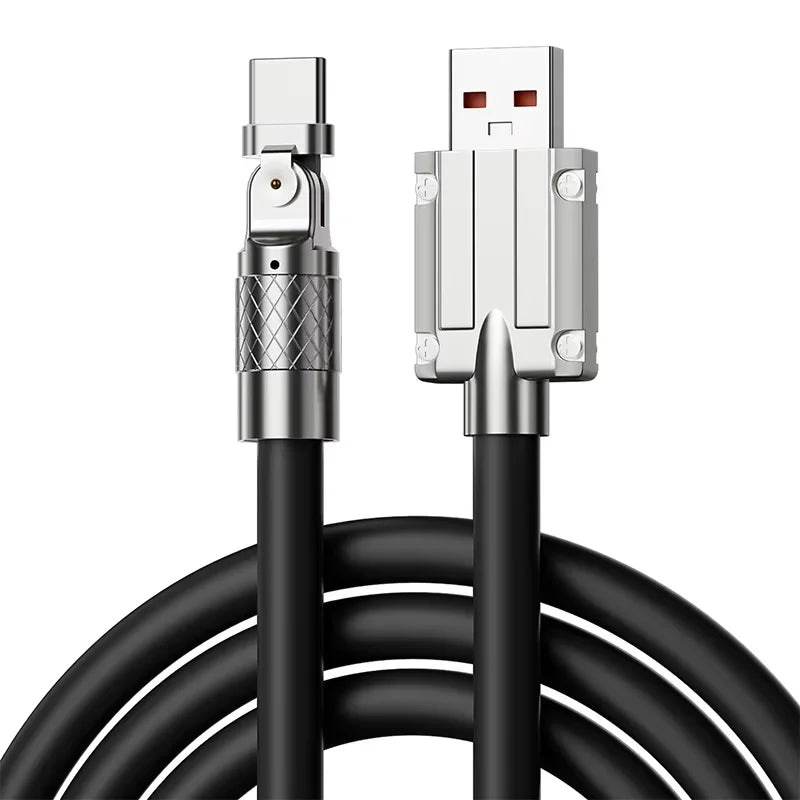 Cable de datos y carga USB tipo C con rotación de 180 grados