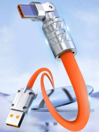 Cable de datos y carga USB tipo C con rotación de 180 grados